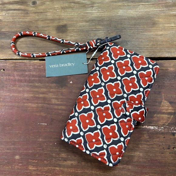 Vera Bradley Accessories - New Vera Bradley Floral Burnt Orange and Black Phone Wristlet in Moorish.